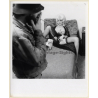 Artistic Erotic Couple Study *13: Smoking Man Watches Semi Nude Blonde On Bed (Vintage Photo KORENJAK 1960s/1970s)
