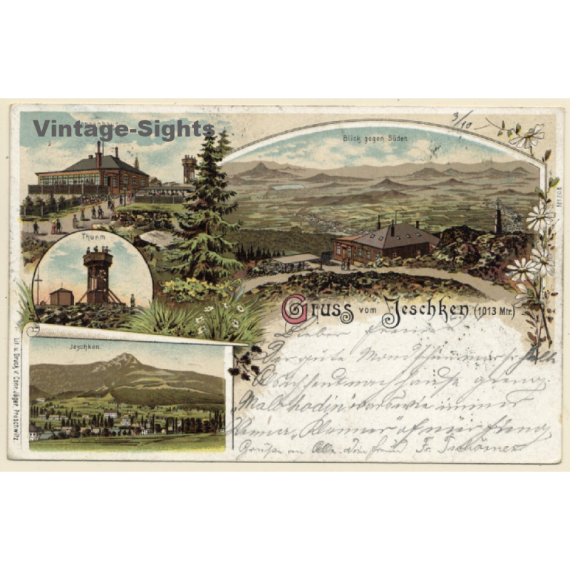 Liberec / Reichenberg: Jeschken - Koppenhaus (Vintage PC Litho 1898)