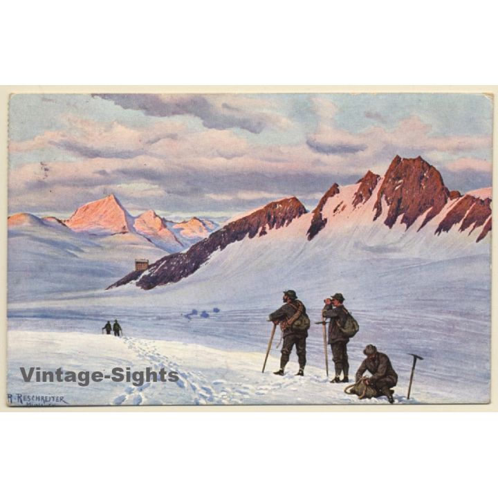 Oetz / Tirol: Brandenburger Haus mit Dahmann - Erichspitze (Vintage PC ~1910s)