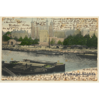 UK: Tower of London - River Thames (Vintage PC  1904)