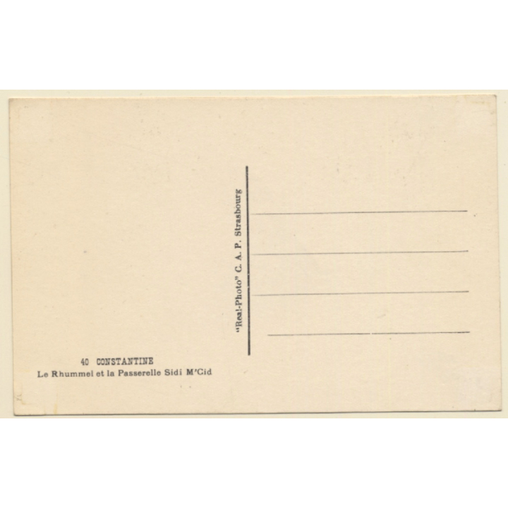 Algeria: Bridge Across Rhummel River - Sidi M'Cid (Vintage RPPC)