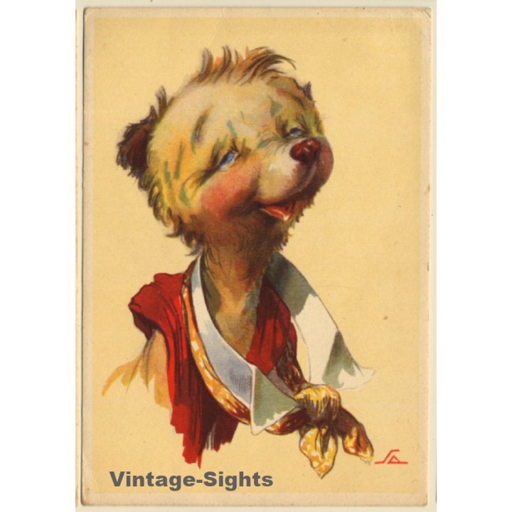 Salac: Funny Comic Style Bear *3 / Sleepy - Dreamy (Vintage PC ~1940s)