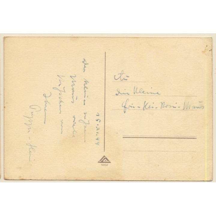 Salac: Funny Comic Style Bear *5 / Knitting Problem (Vintage PC ~1940s)