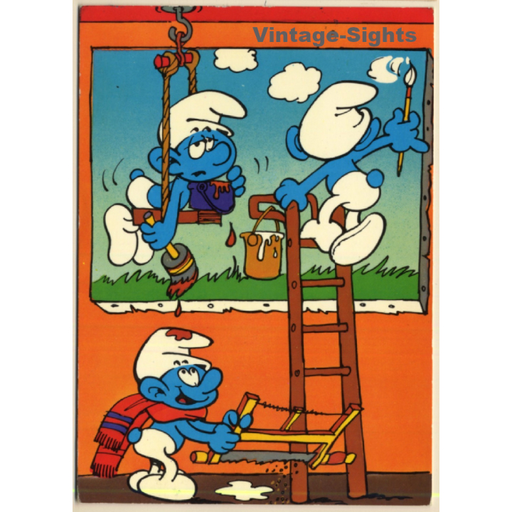 Comic: Maler Schlümpfe / Painting Smurfs (Vintage PC ~1980s)