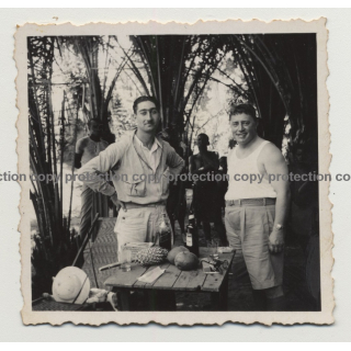 Rencontre Dans La Brousse - Meeting In Th Bush / Congo (Vintage Photo B/W 1936)
