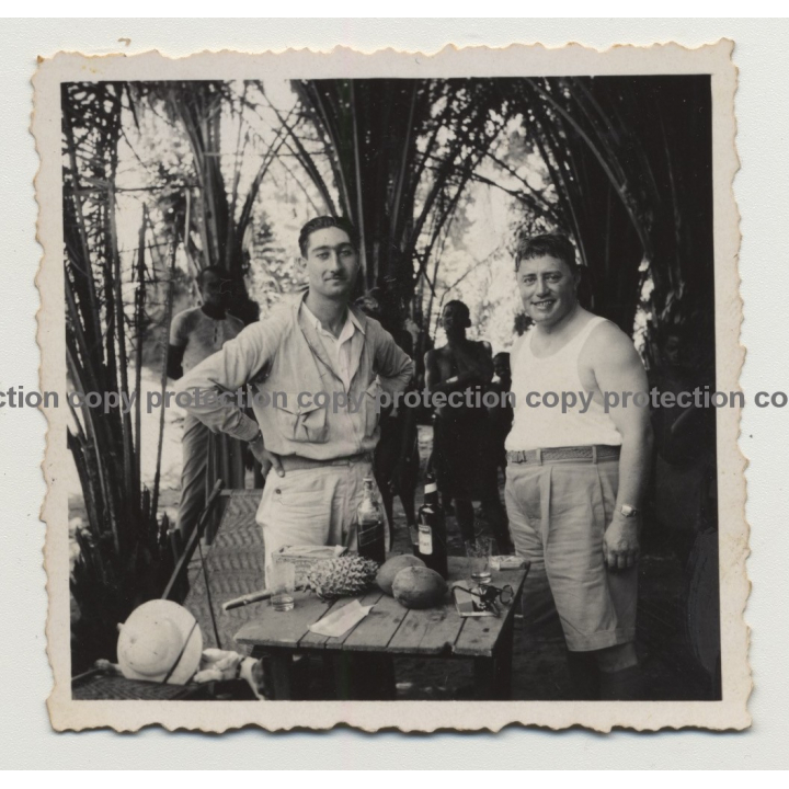 Rencontre Dans La Brousse - Meeting In Th Bush / Congo (Vintage Photo B/W 1936)