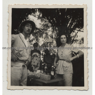 Rencontre Dans La Brousse - Meeting In Th Bush 2 / Congo (Vintage Photo B/W 1936)