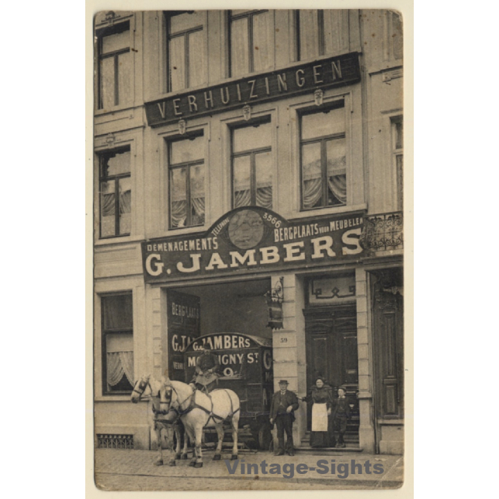Antwerp: G. Jambers Verhuizing / Moving Company (Vintage PC ~1910s)
