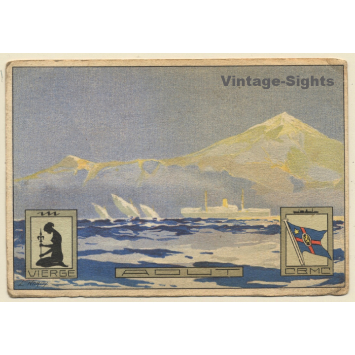 L.Noroy: Compagnie Belge Maritime Du Congo: Aout (Vintage PC ~1910s)