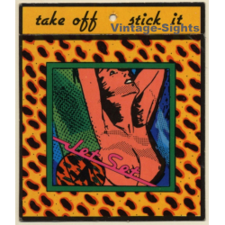 Vintage Jet Set Fashion Label Sticker / Decal  - Pinup(Switzerland  1980s)