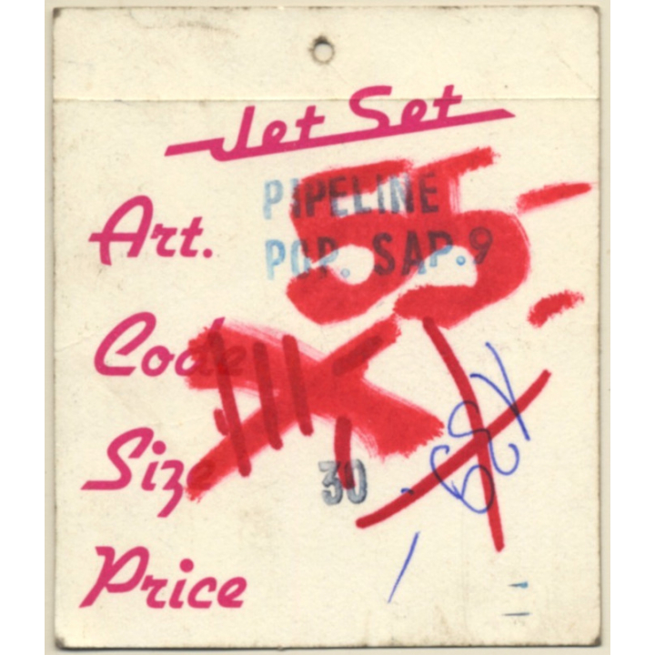 Vintage Jet Set Fashion Label Sticker / Decal  - Pinup(Switzerland  1980s)