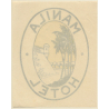 Philippines:  Manila Hotel - Palm Tree (Vintage Luggage Label)