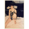 Erotic Study: Semi Nude Female In Transparent Lingerie / Flocati (Vintage Photo ~1980s)