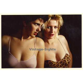 Erotic Study: 2 Punky Females In Transparent Bodies / Boobs (Vintage Photo ~1980s)