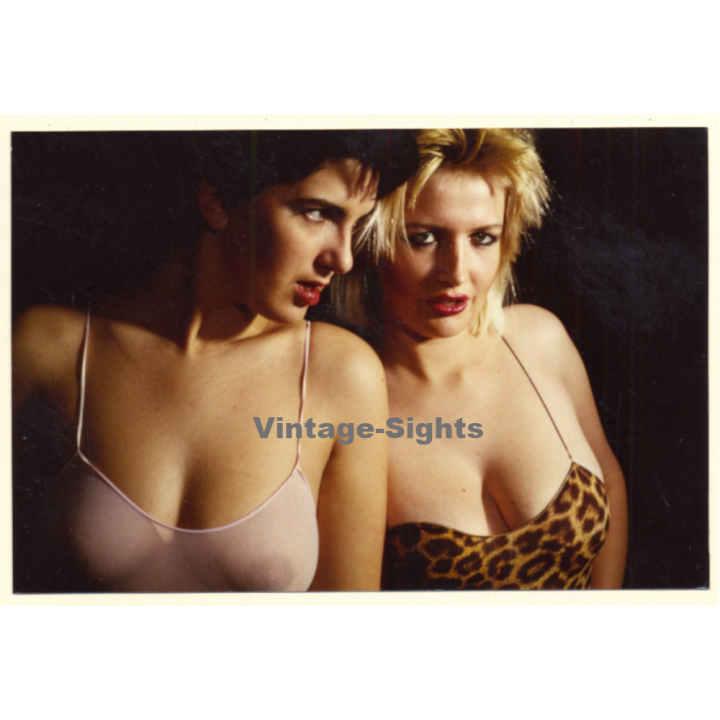 Erotic Study: 2 Punky Females In Transparent Bodies / Boobs (Vintage Photo ~1980s)