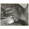 Artistic Erotic Couple Study *17: Dark-Skinned Man Kissing Womans' Breast (Vintage Photo KORENJAK 1960s/1970s)