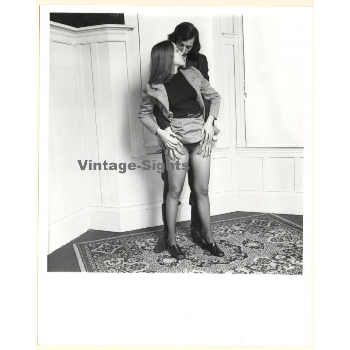 Erotic Study by T.Liori: Semi Dressed Couple Teasing Each Other*1 (Vintage Photo KORENJAK 1960s/1970s)
