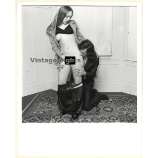 Erotic Study by T.Liori: Semi Dressed Couple Teasing Each Other*2 (Vintage Photo KORENJAK 1960s/1970s)