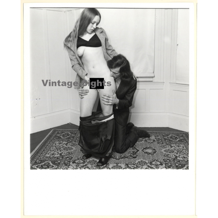 Erotic Study by T.Liori: Semi Dressed Couple Teasing Each Other*2 (Vintage Photo KORENJAK 1960s/1970s)