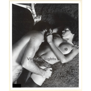 Erotic Study: Nude Interracial Couple On Flocati (Vintage Photo KORENJAK 1960s/1970s)