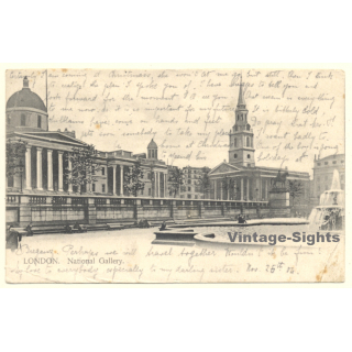 London / UK: NAtional Gallery & St. Martin-in-the-Fields (Vintage PC 1904)