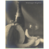 Still Life: DELBECK Champagne, Pumpkin & Bananas (Large Vintage Photo ~1910s/1920s)