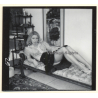Erotic Study: Semi Nude Blonde Pin-Up Judy Moore*1 / Legs (Vintage Contact Sheet Photo 1970s/1980s)
