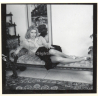 Erotic Study: Semi Nude Blonde Pin-Up Judy Moore*8 / Shows Legs (Vintage Contact Sheet Photo 1970s/1980s)
