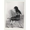 Pretty Woman In Tight Bondage On Floor (Vintage Photo 1964)