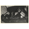 Darkhaired Maid In Bondage*1 / Black Leather Dress - BDSM (Vintage Photo ~1950s/1960s)
