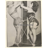 Blonde & Brunette Maid Tied To Wooden Pole / Lingerie - BDSM (2nd Gen. Photo 1950s/1960s)