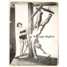Mistress Ties Blonde Maid Up Side Down To Gallows / BDSM (Vintage Photo ~1950s/1960s)