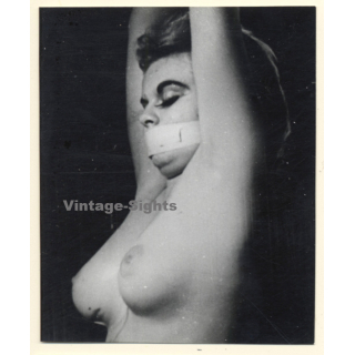 Upper Body Of Nude Maid With Gag In Bondage / BDSM (2nd Gen Photo ~1950s/1960s)