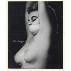 Upper Body Of Nude Maid With Gag In Bondage / BDSM (2nd Gen Photo ~1950s/1960s)