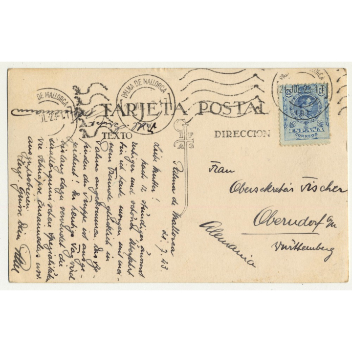 Palma de Mallorca / Baleares: Corp Mari (Vintage RPPC G.I.F.A.G. 1923)