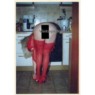 Erotic Study: Lascivious Blonde Semi Nude*4 / Butt (Vintage Photo ~1990s)