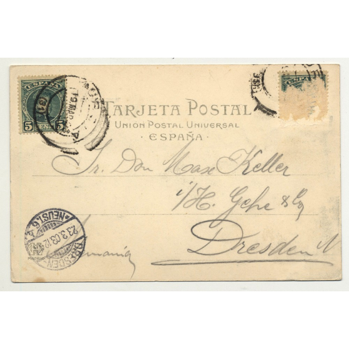 Murcia / Spain: El Puente Y La Catedral / Bridge And Cathedral (Vintage Postcard 1903)