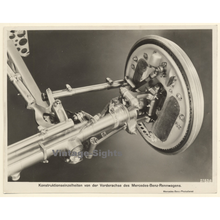 Details Vorderachse Mercedes-Benz Rennwagen (Vintage Press Photo ~1950s)