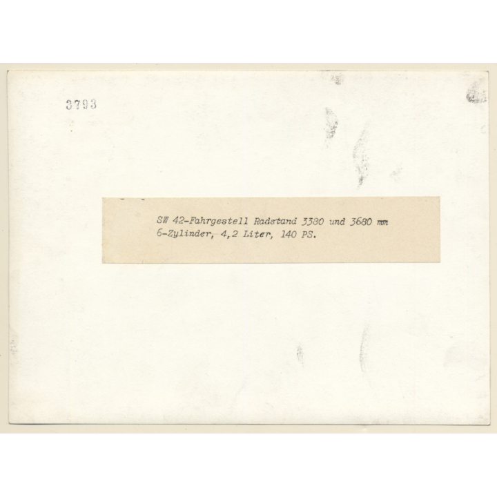 Maybach SW42 Fahrgestell / Chassis - 6 Zylinder (Vintage Press Photo ~1950s/1960s)