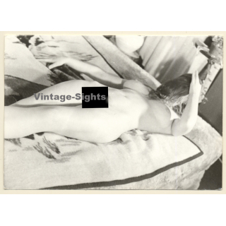 Erotic Study: Beautiful Longhaired Nude Relaxes On Bed*3 (Vintage Photo GDR ~1980s)
