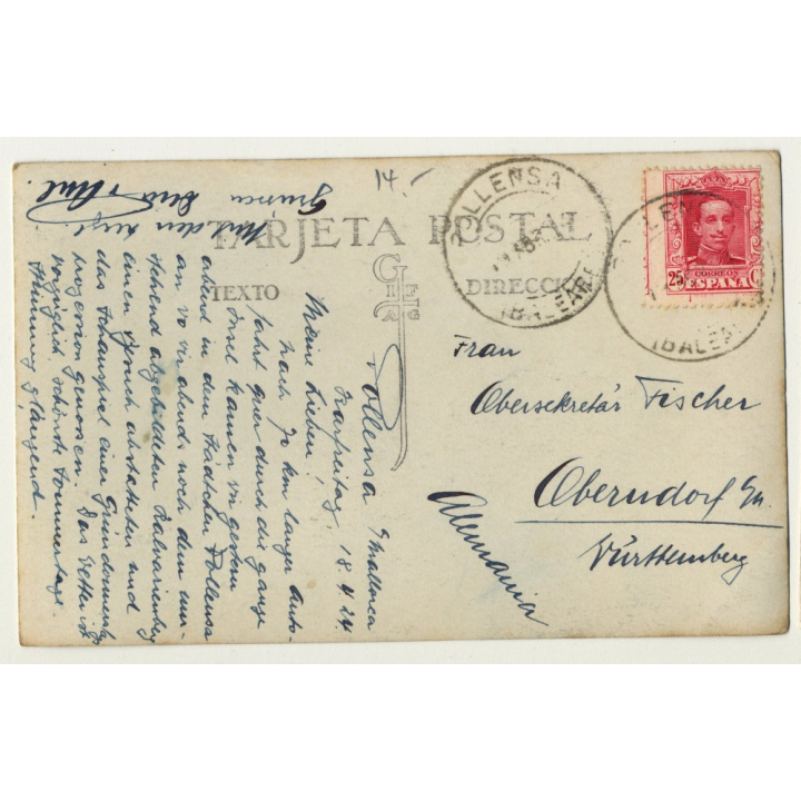 07460 Pollensa / Mallorca: 365 Escalones de Calvario (Vintage RPPC 1924)