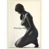 Erotic Study by F. Janis: Brunette Nude*2 / Ponytails - Pin-Up (Vintage Photo & Calender 1971)