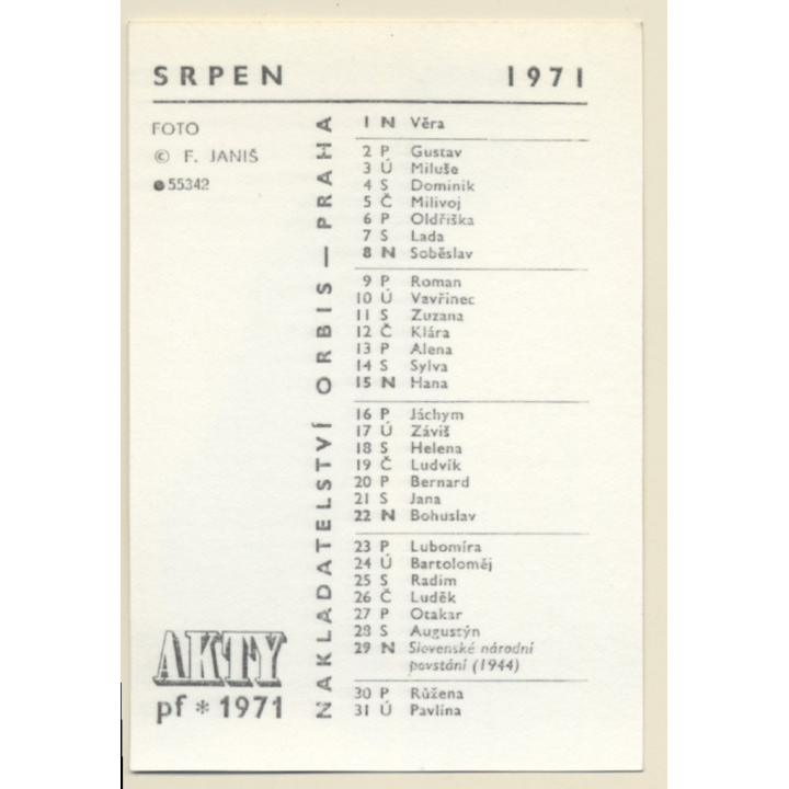 Erotic Study by F. Janis: Brunette Nude*2 / Ponytails - Pin-Up (Vintage Photo & Calender 1971)