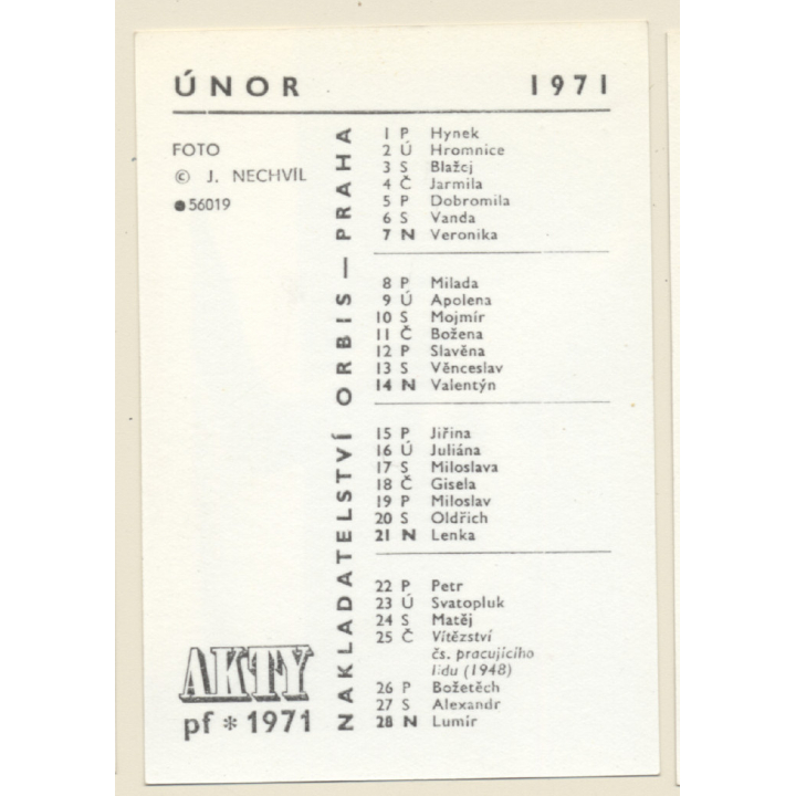 Erotic Study by J. Nechvil: Slim Nude Looks Out Of Window / Pin-Up (Vintage Photo & Calender 1971)