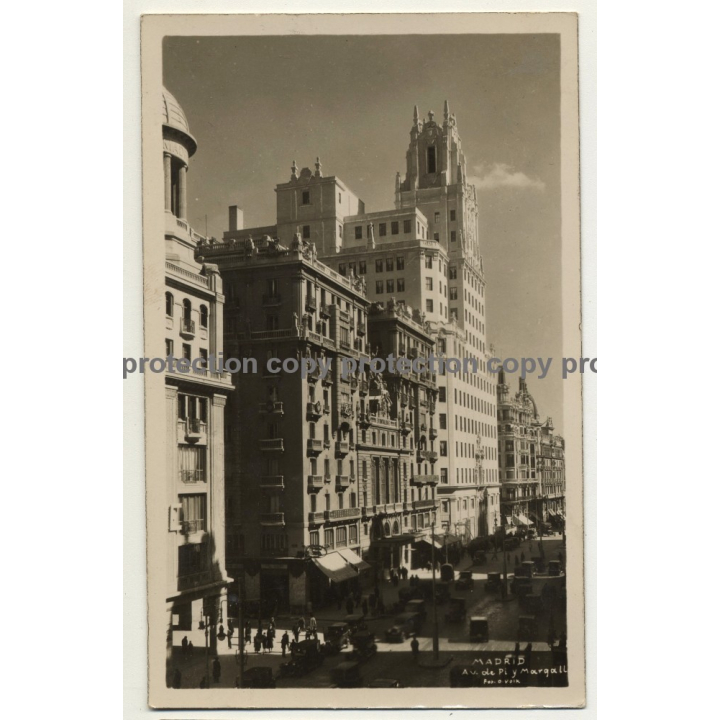 28050 Madrid: Av. De Pi Y Margall / Edificio Telefonica (Vintage RPPC 1929)
