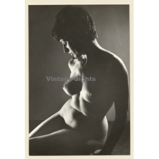 Erotic Study by J. Nechvil: Pensive Shorthaired Nude / Pin-Up (Vintage Photo & Calender 1971)