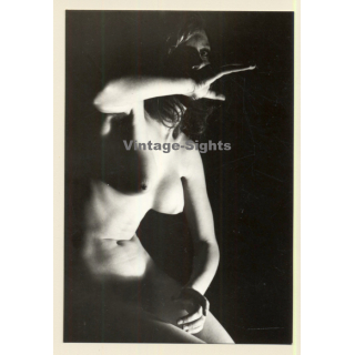 Erotic Study by J. Nechvil: Brunette Nude In Motion / Pin-Up (Vintage Photo & Calender 1971)