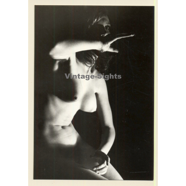 Erotic Study by J. Nechvil: Brunette Nude In Motion / Pin-Up (Vintage Photo & Calender 1971)