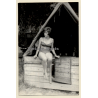 Pretty Brunette Pin-Up Girl In Bikini*1 / Beehive (Vintage Photo Czechia ~1960s)