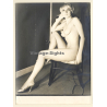Erotic Study by Hubert Toyot: Stunning Blonde Nude On Chair / Legs (Vintage Photo 1950s/1960s)